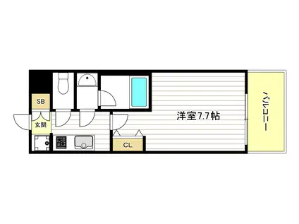 インプループ四天王寺(1K/3階)の間取り写真