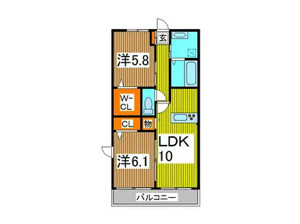 セピアヒルズ(1LDK/1階)の間取り写真