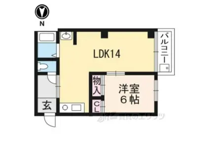 サニーハイツ(1LDK/3階)の間取り写真