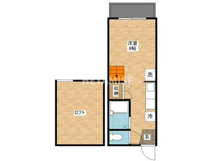 スカイヒルズ緑が丘(ワンルーム/1階)の間取り写真