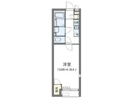 レオネクストソレーユ東大沼(1K/2階)の間取り写真