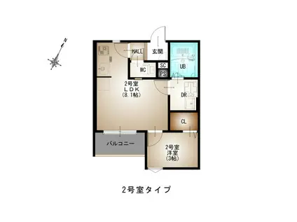 REGALEST-N(1LDK/1階)の間取り写真