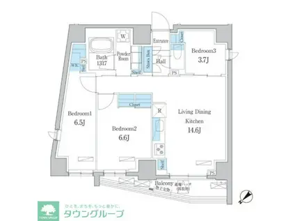 デュオフラッツ板橋大山(3LDK/10階)の間取り写真