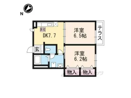 セピアコートホ-ムズⅡ(2DK/1階)の間取り写真