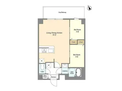 アルファコート青井(2LDK/4階)の間取り写真