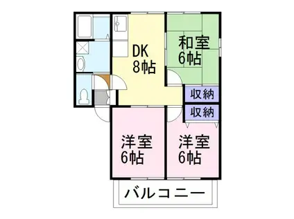 サンガーデンI(3DK/1階)の間取り写真