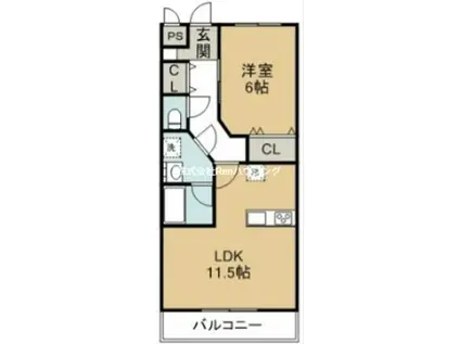 フランシーズ(1LDK/1階)の間取り写真