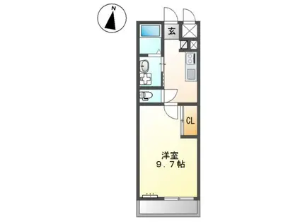 パドマヒルズ(1K/2階)の間取り写真