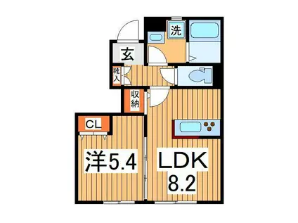 LUCE SORALE(1LDK/1階)の間取り写真