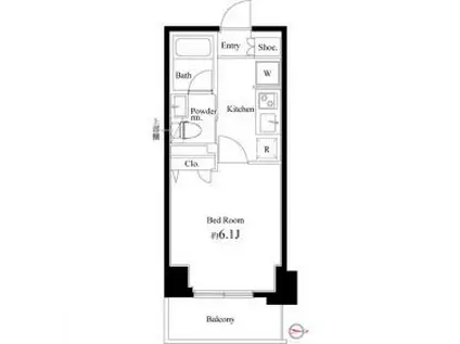 コートブランシェ(1K/4階)の間取り写真