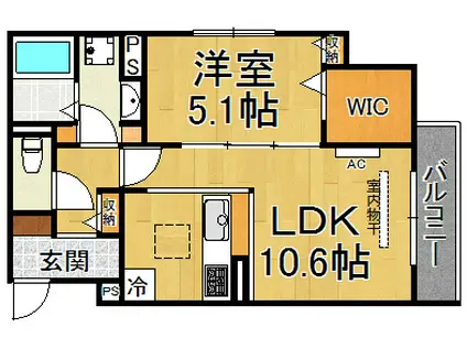 スペチアーレ潮江(1LDK/1階)の間取り写真