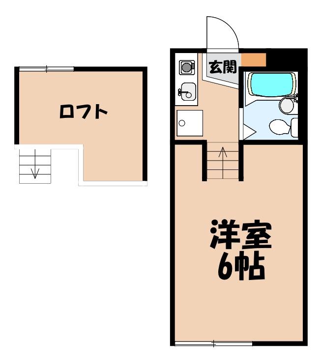 ジュネパレス門井II B棟(ワンルーム/2階)の間取り写真