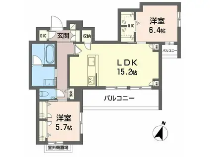ベル エ ロンプラージュ(2LDK/4階)の間取り写真