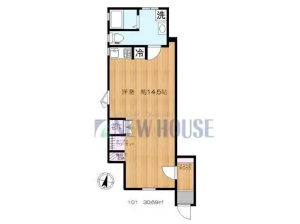 アビテ森野(ワンルーム/1階)の間取り写真