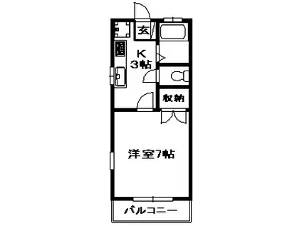 コーポKD(1K/2階)の間取り写真
