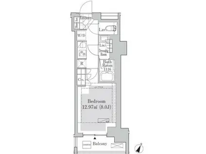 リブクオーレ神保町(1K/3階)の間取り写真