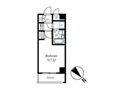 ライオンズシティ渋谷本町(1K/2階)の間取り写真