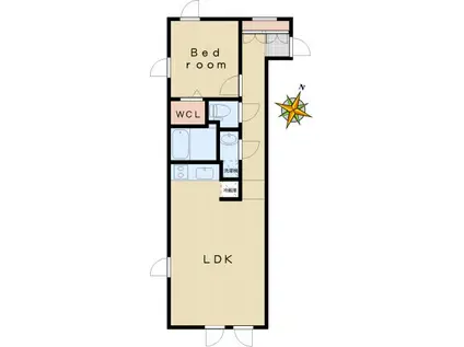 ユースレジデンス音羽(1LDK/4階)の間取り写真