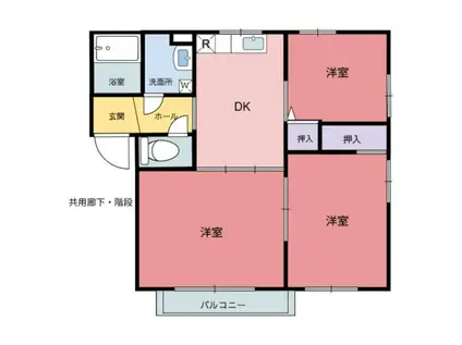 メゾン梨川II(3DK/2階)の間取り写真