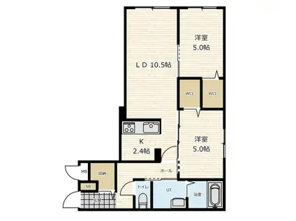 PARTIRE新道東(2LDK/3階)の間取り写真