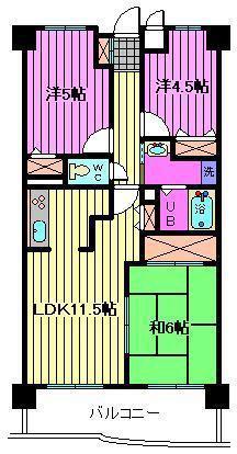 ビエラコート武蔵浦和(3LDK/2階)の間取り写真