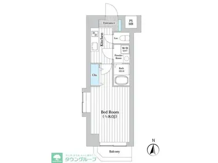 MO・AI川崎西口(1K/8階)の間取り写真