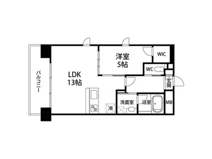 ペアレス仙台銀杏坂(1LDK/6階)の間取り写真