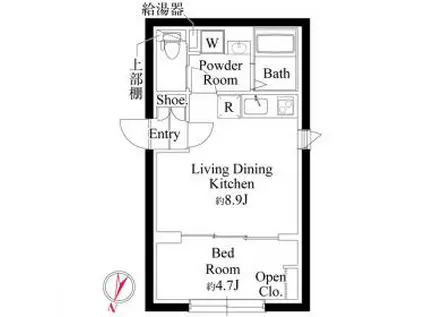 カーサピアッツァ品川イースト(1LDK/4階)の間取り写真