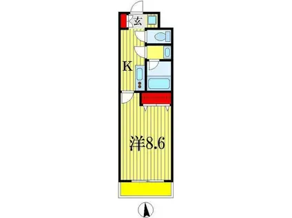 グランメゾン椿森(1K/3階)の間取り写真