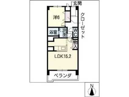 リベルテONE(1LDK/2階)の間取り写真