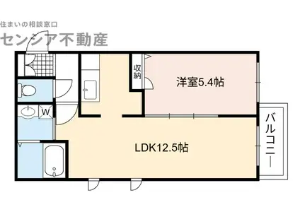 シャーメゾンひえ島(1LDK/2階)の間取り写真