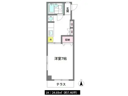 メゾン・ワールド(1K/1階)の間取り写真