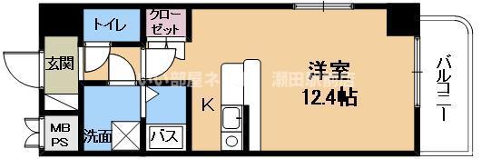 グランデ・ラーゴHOEIⅡ(ワンルーム/3階)の間取り写真