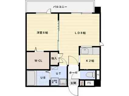カームヒルズ南郷(1LDK/2階)の間取り写真
