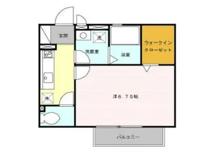 ロイヤルハイツIII(1K/1階)の間取り写真