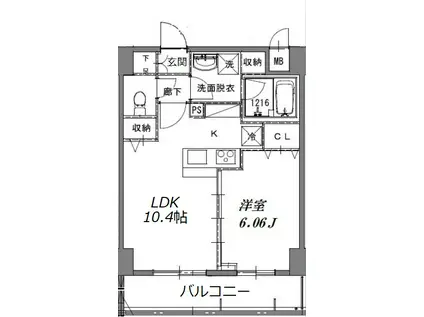 トライフォース(1LDK/4階)の間取り写真