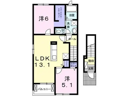 セレーナ A(2LDK/2階)の間取り写真