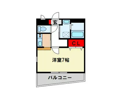 ハイパレスII(1K/3階)の間取り写真