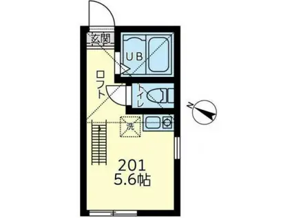 ユナイト追浜ディナール(ワンルーム/2階)の間取り写真