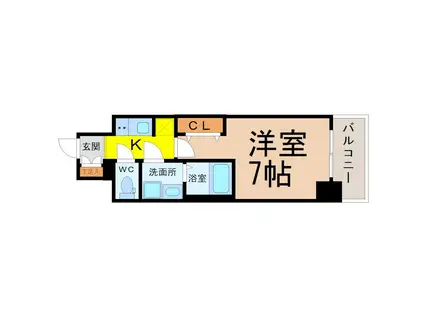 S-RESIDENCE金山三丁目(1K/6階)の間取り写真