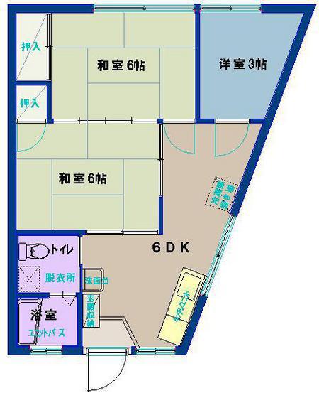 鈴木ビル(2DK/3階)の間取り写真