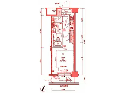 メインステージ新子安Ⅲ(1K/5階)の間取り写真