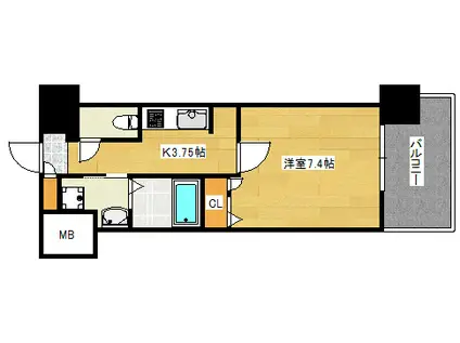 S-RESIDENCE国泰寺町一丁目(1K/10階)の間取り写真
