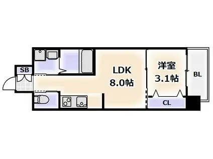 サンクリア蒼(1LDK/1階)の間取り写真
