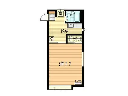 滝沢ヒルズ C(1K/2階)の間取り写真