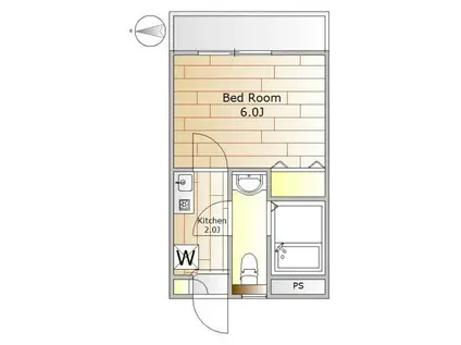 フェリーチェみやま(1K/3階)の間取り写真