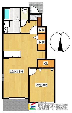 グレイスI(1LDK/1階)の間取り写真