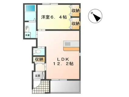 ジロエモン 2(1LDK/1階)の間取り写真