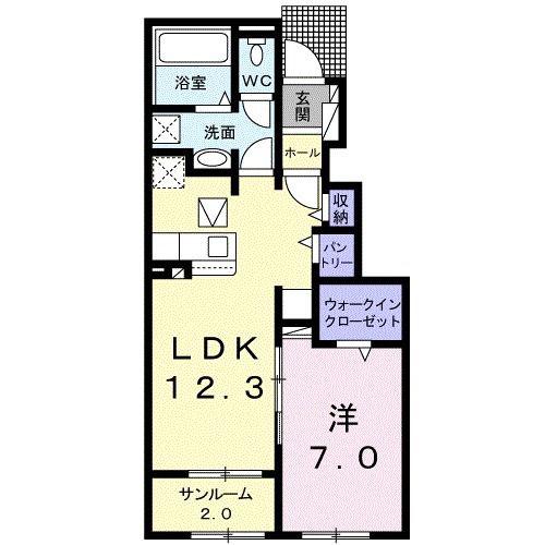 ベル・ウェール A(1LDK/1階)の間取り写真
