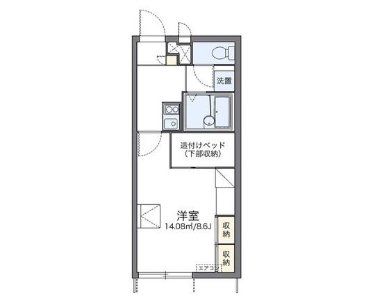 レオパレスルピナス高柳東町(1K/1階)の間取り写真